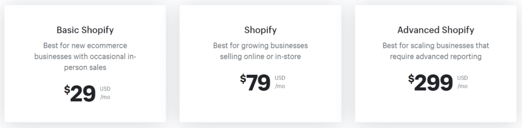 how much does shopify cost